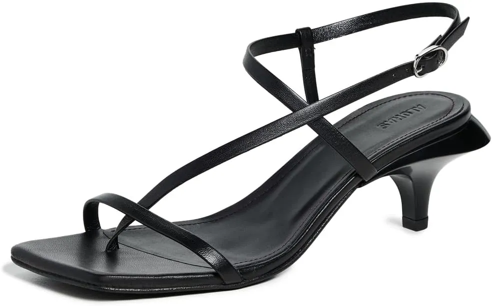 ALOHAS Women's Magali Black Leather Sandals