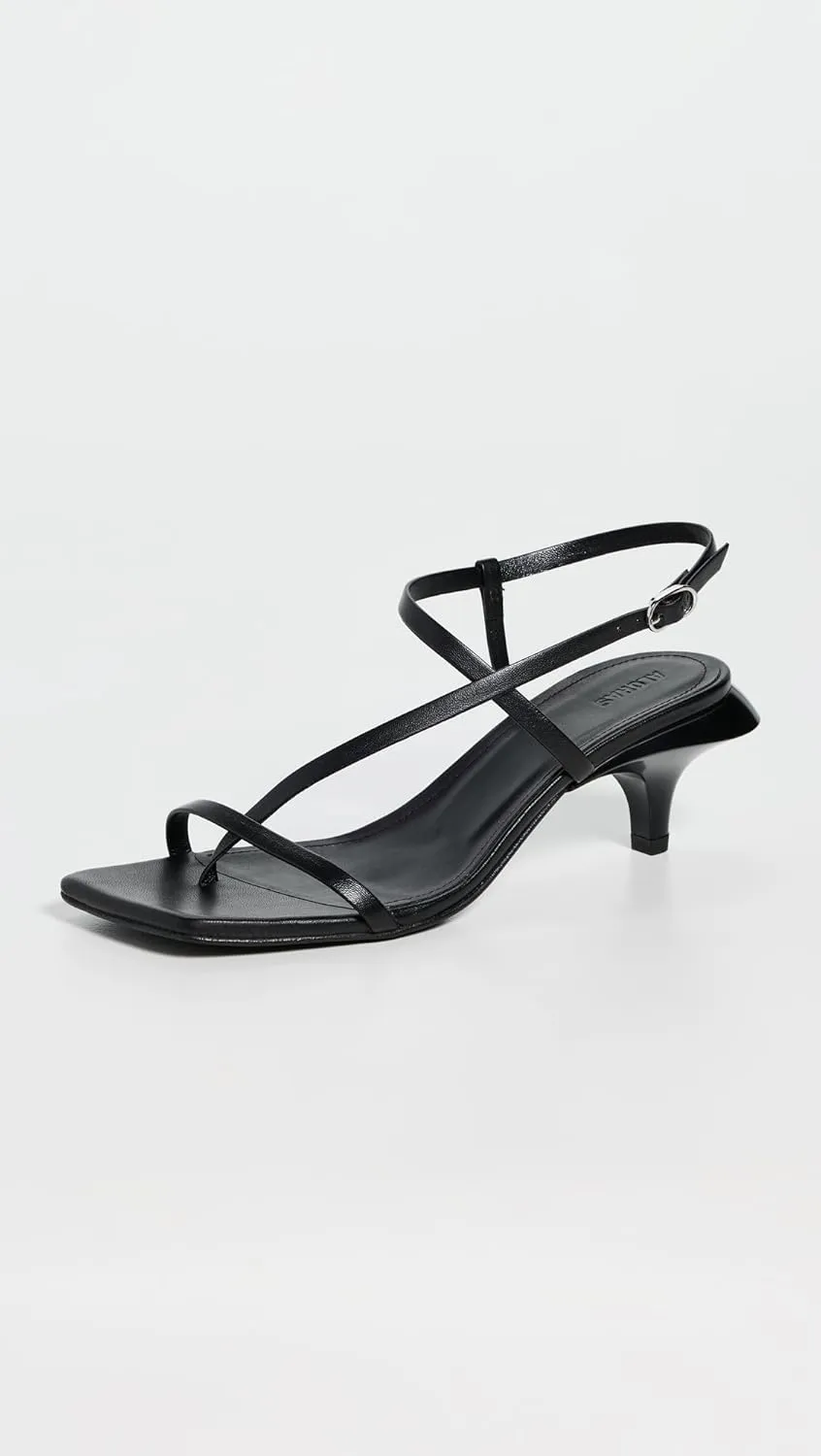 ALOHAS Women's Magali Black Leather Sandals