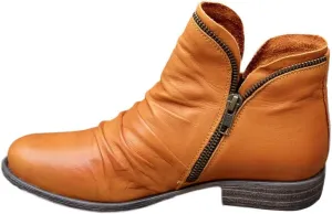 AMDBEL Fall Boots for Women 2023, Ankel Boots for Women Wedge Ankle Boots Braided Strap Western Heeled Booties Dress Shoes