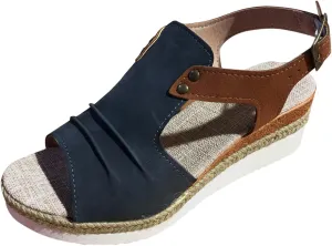 AMDBEL Summer Sandals for Women 2024, Orthopedic Platform Wedge Sandals for Women Summer Dressy Flat 2023 Open Toe Ankle Strap Espadrilles Sandals Casual Strappy Slip on Sandals Beach Boho Sandals
