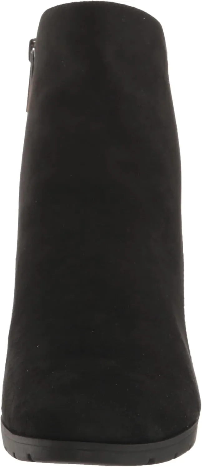 Anne Klein Womens Faux Suede Embellished Ankle Boots