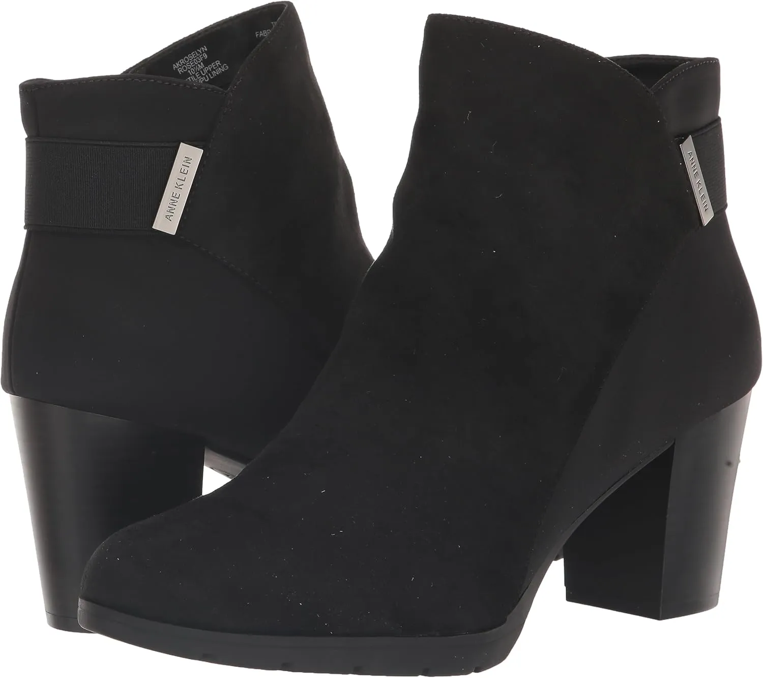Anne Klein Womens Faux Suede Embellished Ankle Boots