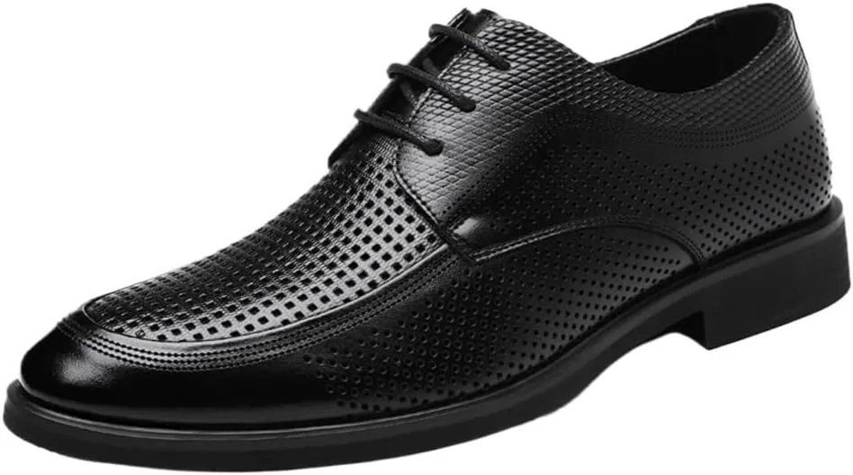 Black Men Formal Patent Leather Dress Shoes Dress Breathable Hollow Shoes Mens Black Shoes Man New Business Shoes Casual Formal Work Shoes Men Gifts