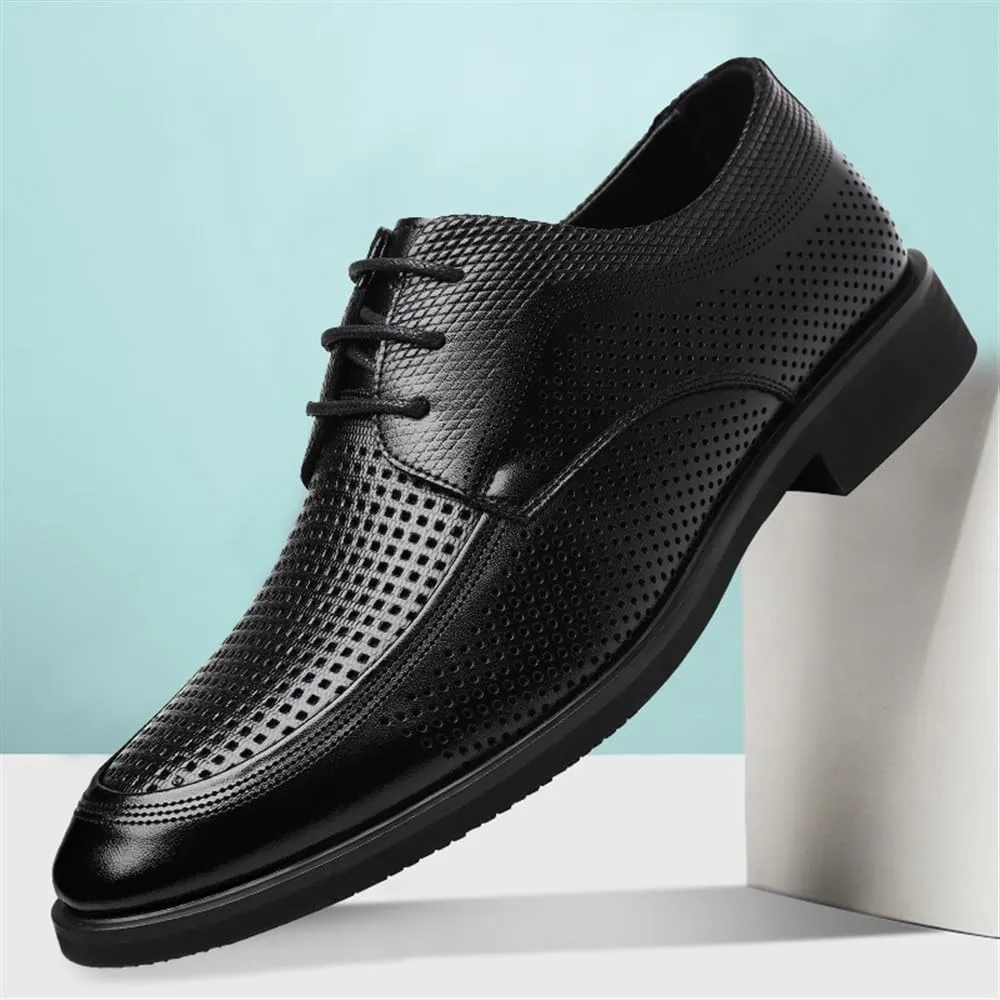 Black Men Formal Patent Leather Dress Shoes Dress Breathable Hollow Shoes Mens Black Shoes Man New Business Shoes Casual Formal Work Shoes Men Gifts