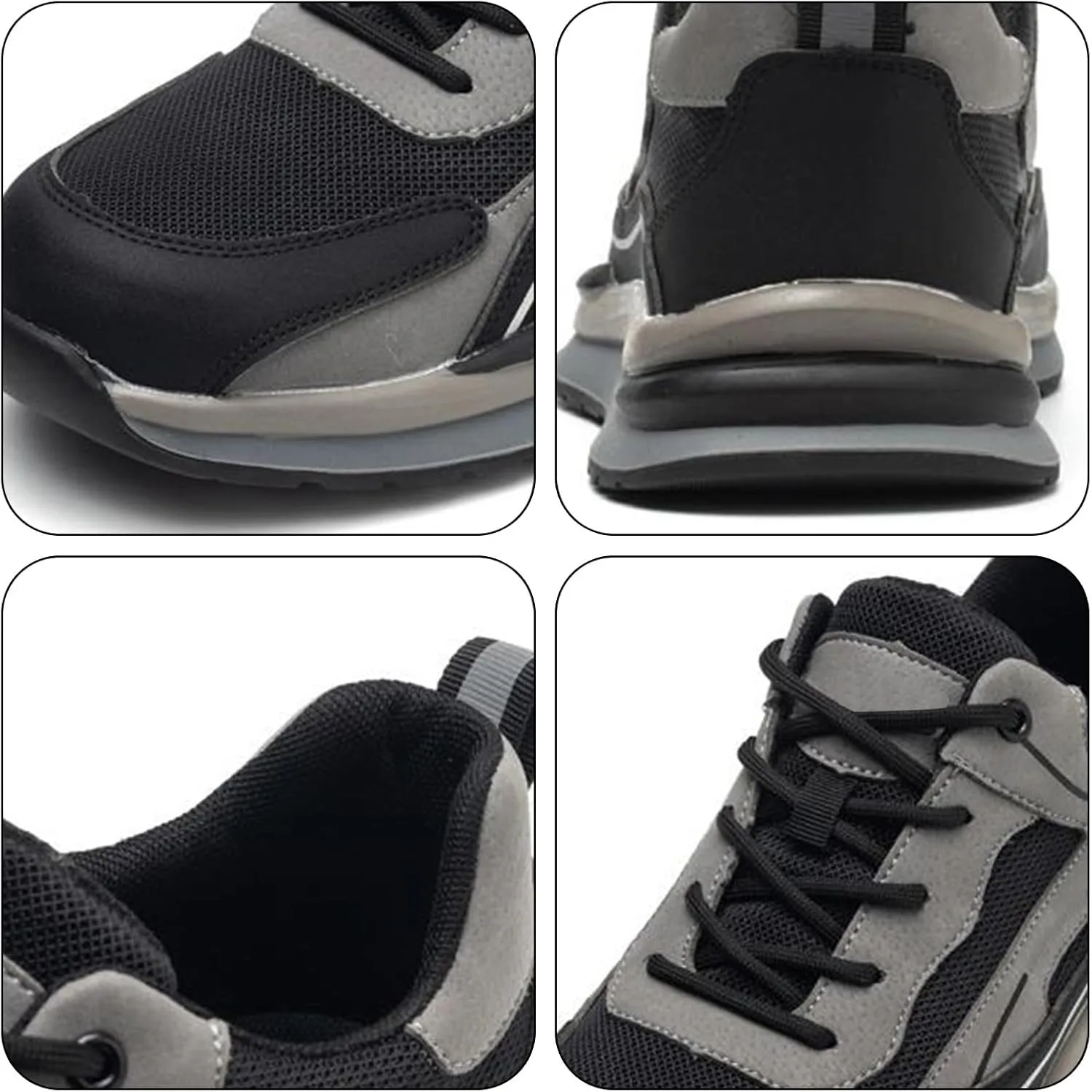 Black Sneakers for Men Plantar Fasciitis Shoes Women Men's Mesh Sneakers Round Toe Slip On Casual Platform Loafers for Women Wide Dress Sneakers Men