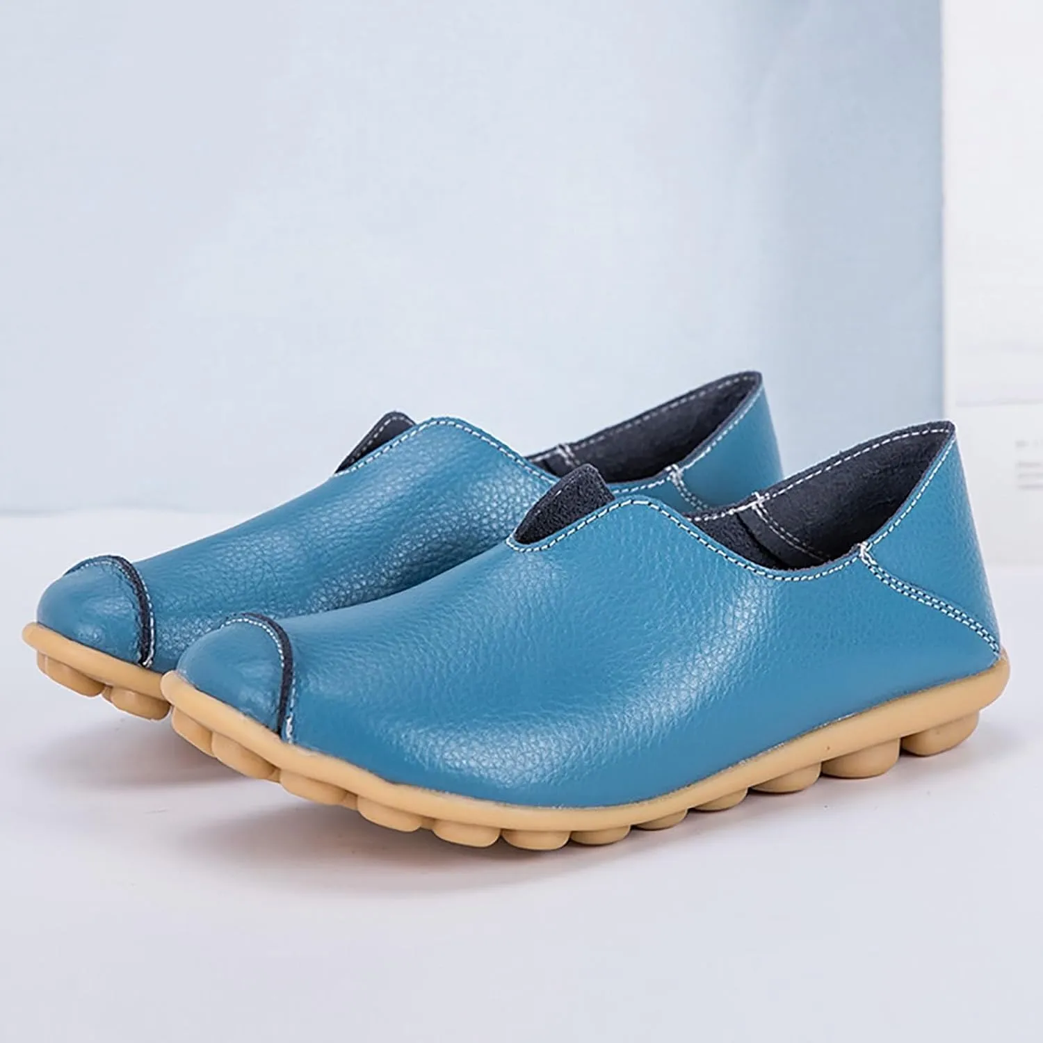 Boat Shoes Women Comfort Walking Sandals Business Casual Non Slip Loafers for Driving Closed Toe Sandals Faux Leather Dressy Loafers