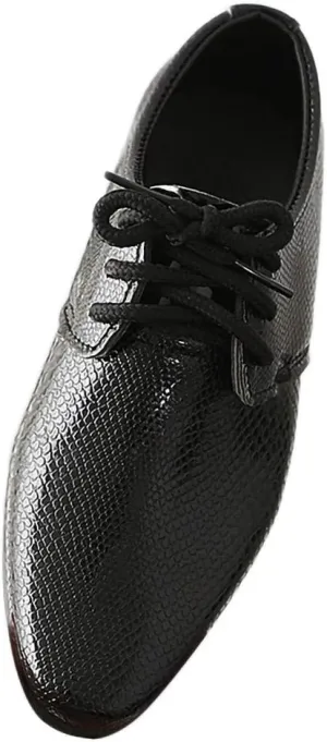 Boys Derby Leather Formal Dress Shoes Pointed Toe Oxford Lace Up Wedding Party Performance Prom Dress up Shoes