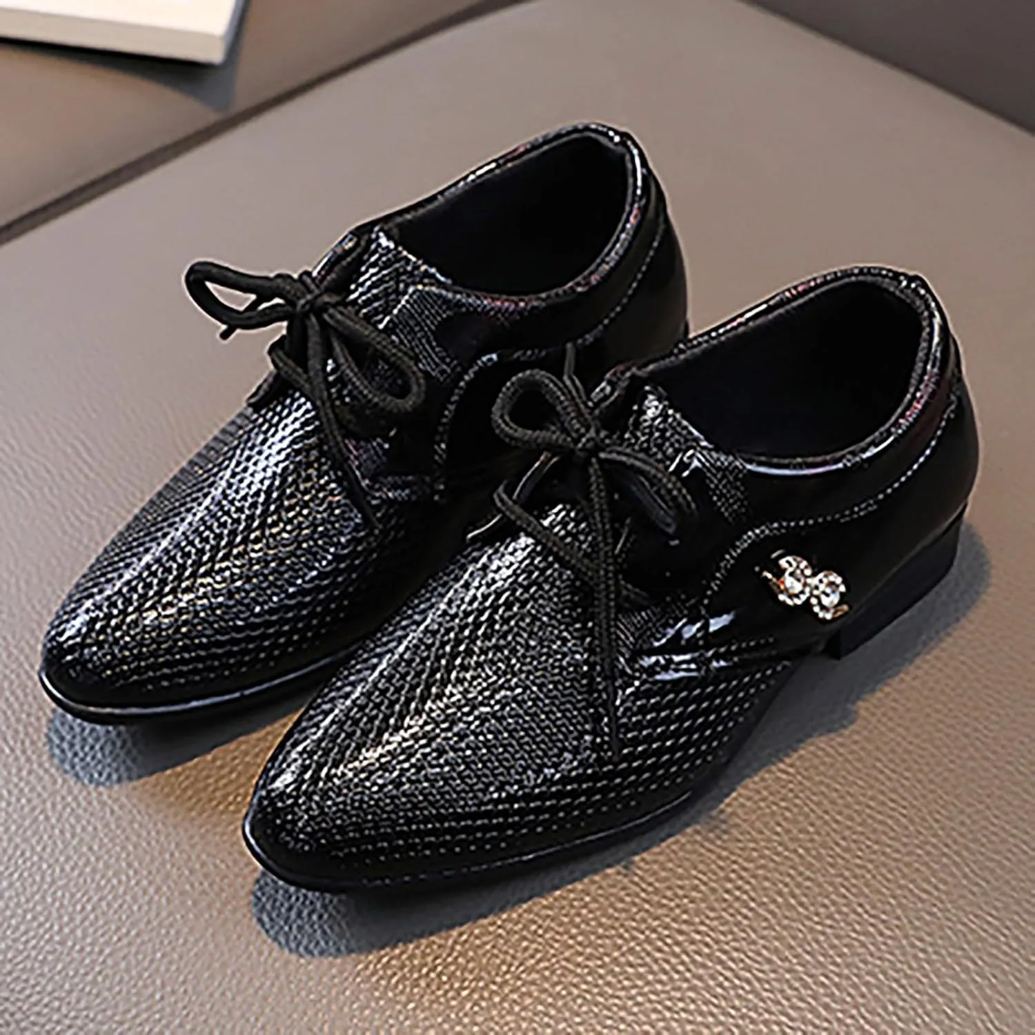 Boys Dress Shoes Toddler Kids Baby British Style Casual Shoes Rhinestone Decor Formal Oxfords Wedding Dance Party Shoes