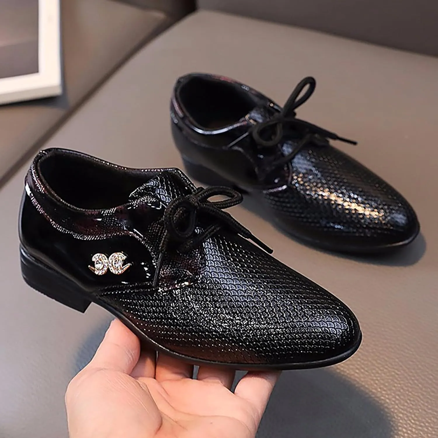 Boys Dress Shoes Toddler Kids Baby British Style Casual Shoes Rhinestone Decor Formal Oxfords Wedding Dance Party Shoes