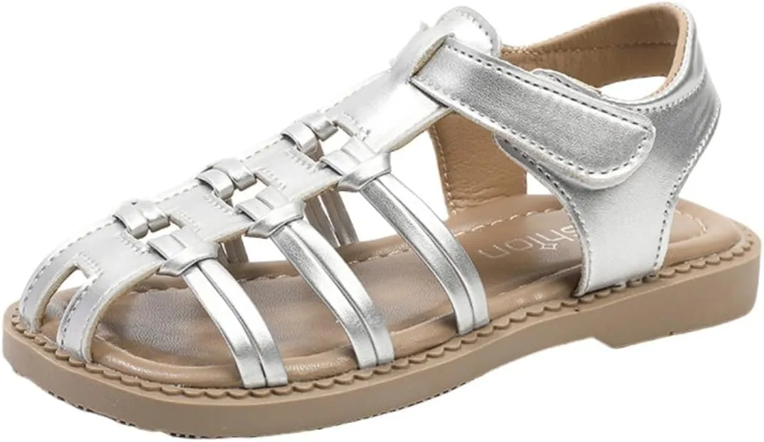 Boys Girls Sandals Open Toe Breathable Non-Slip Flat Summer Beach Lightweight Slip On Sandals For Toddler