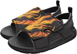 Boys Sandals Summer Kids Shoes Fire Dragon Print Open Toe Sport Outdoor Athletic Sandals Quick Dry Water Shoes