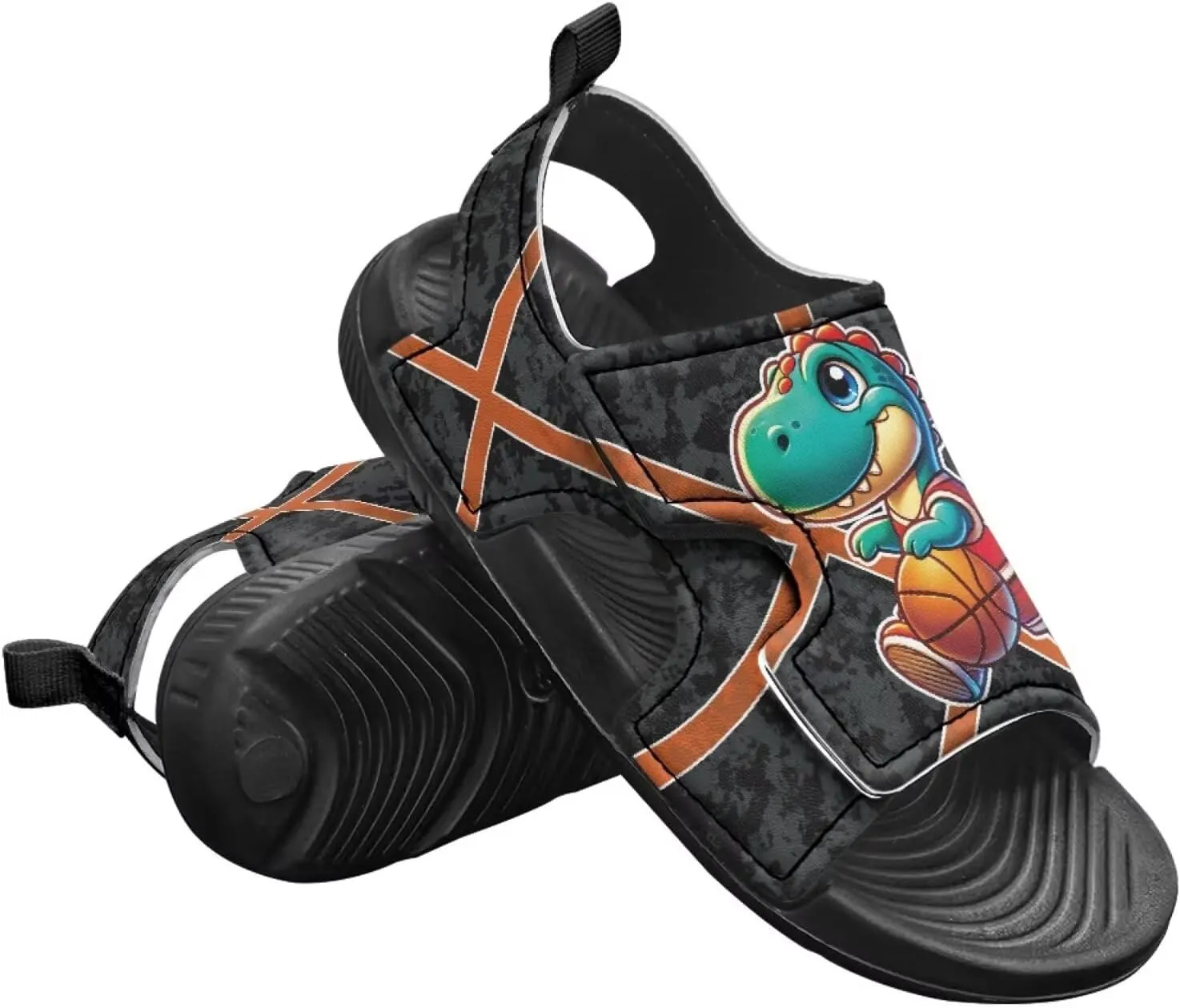 Boys Sandals Summer Kids Shoes Fire Dragon Print Open Toe Sport Outdoor Athletic Sandals Quick Dry Water Shoes