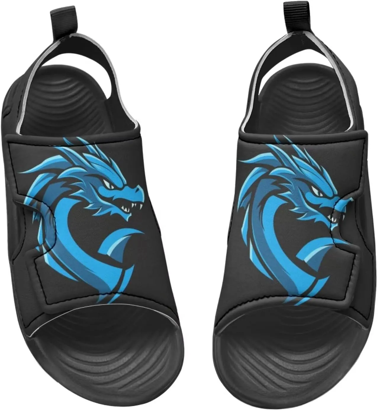 Boys Sandals Summer Kids Shoes Fire Dragon Print Open Toe Sport Outdoor Athletic Sandals Quick Dry Water Shoes
