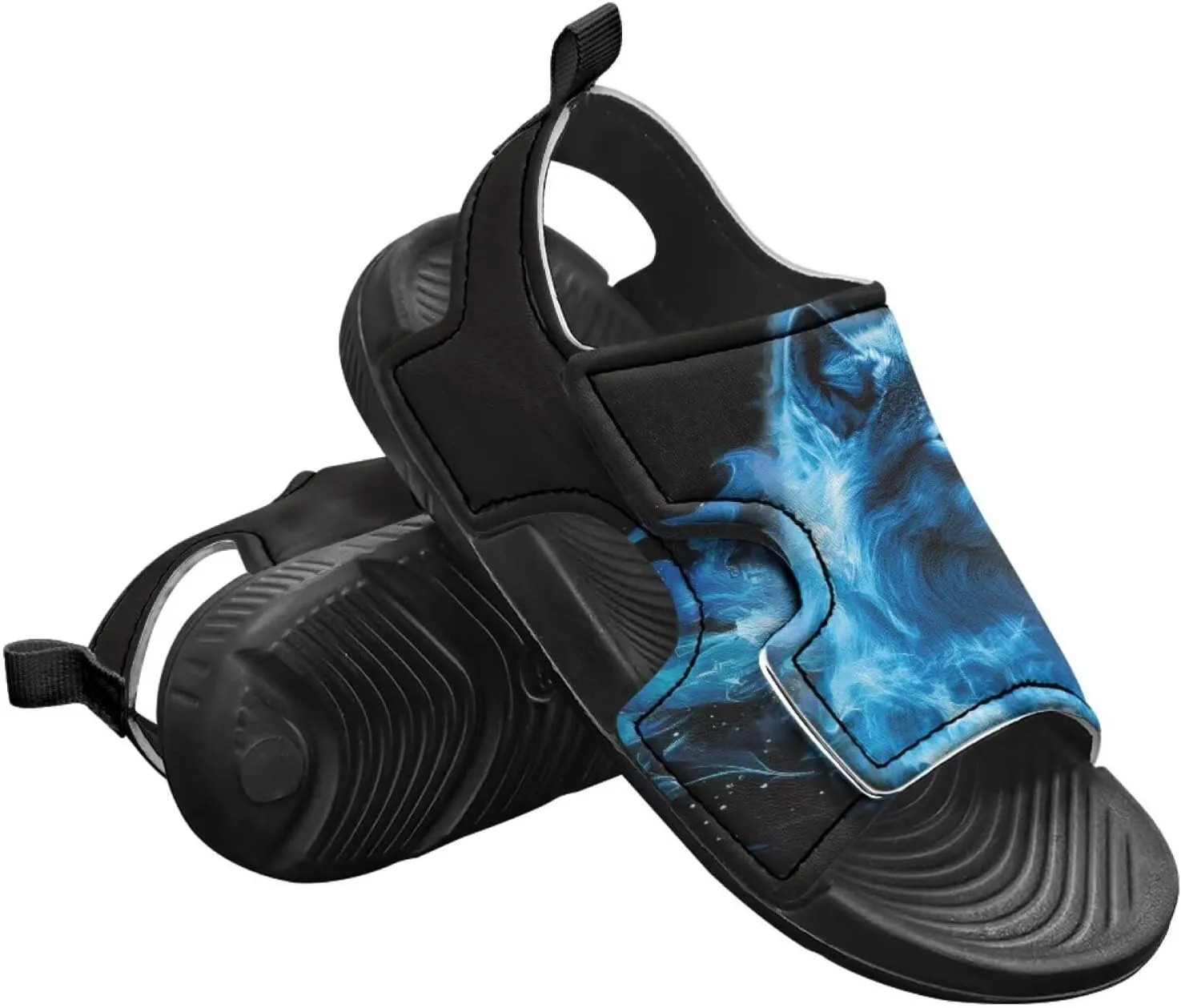 Boys Sandals Summer Kids Shoes Fire Dragon Print Open Toe Sport Outdoor Athletic Sandals Quick Dry Water Shoes