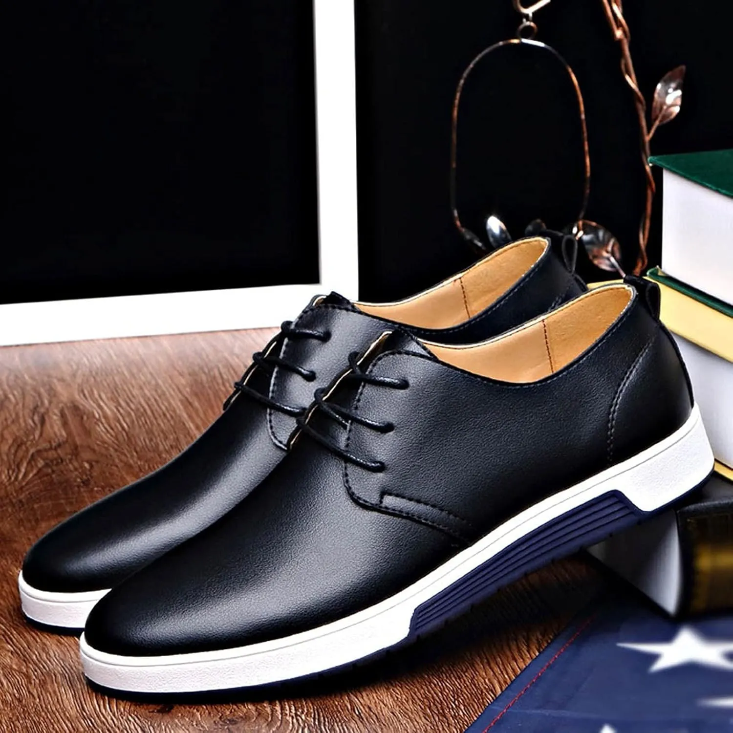 Business Casual Shoes Men Wide Shoes Solid Breathable Style Business Leather Color Seasons Dress Shoes Slip Ons for Men