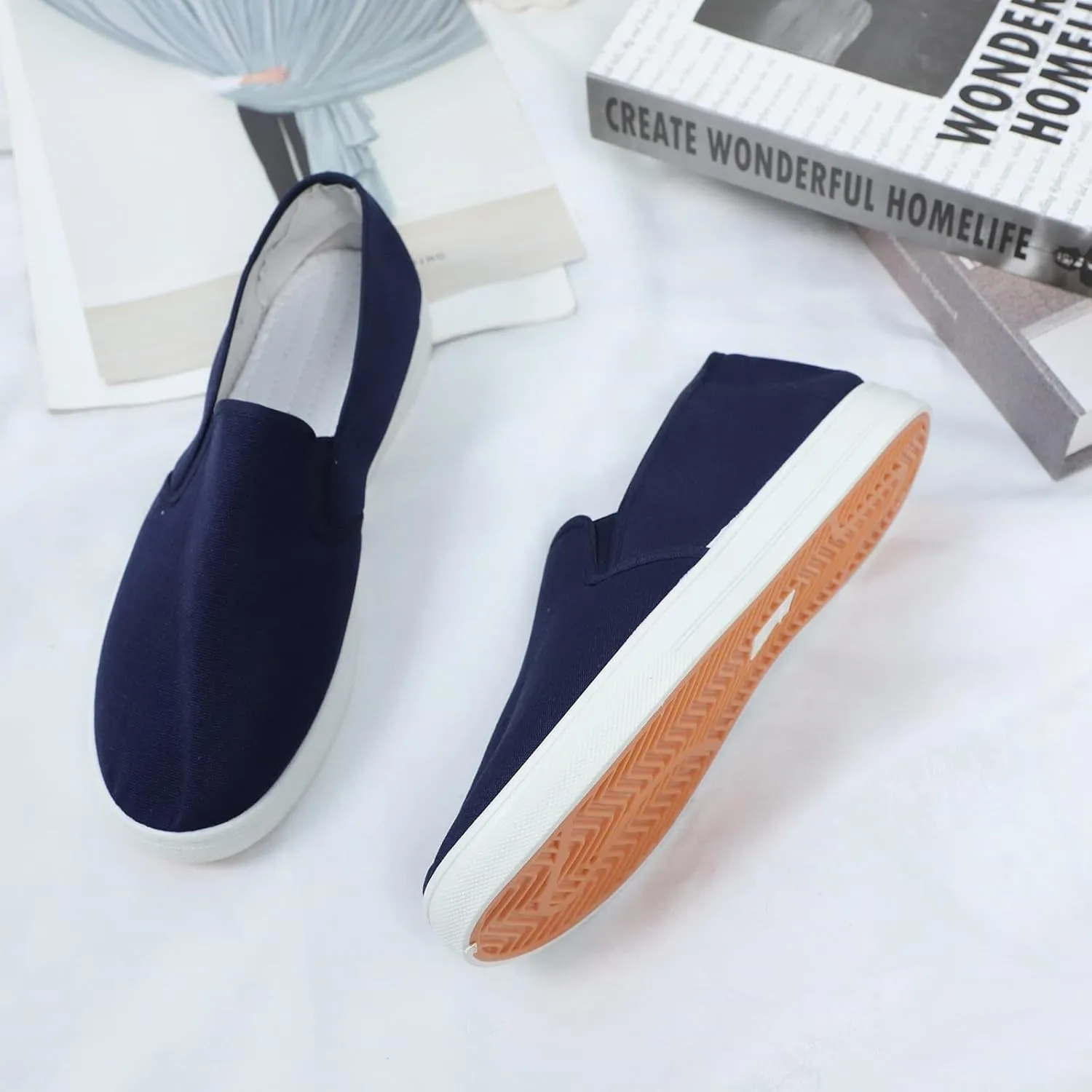Casual Shoes for Women Wide Width Flat Bottom Loafers for Women Wide Round Toe Flats Comfortable Fashion Walking for Ladies Womens Work Shoes
