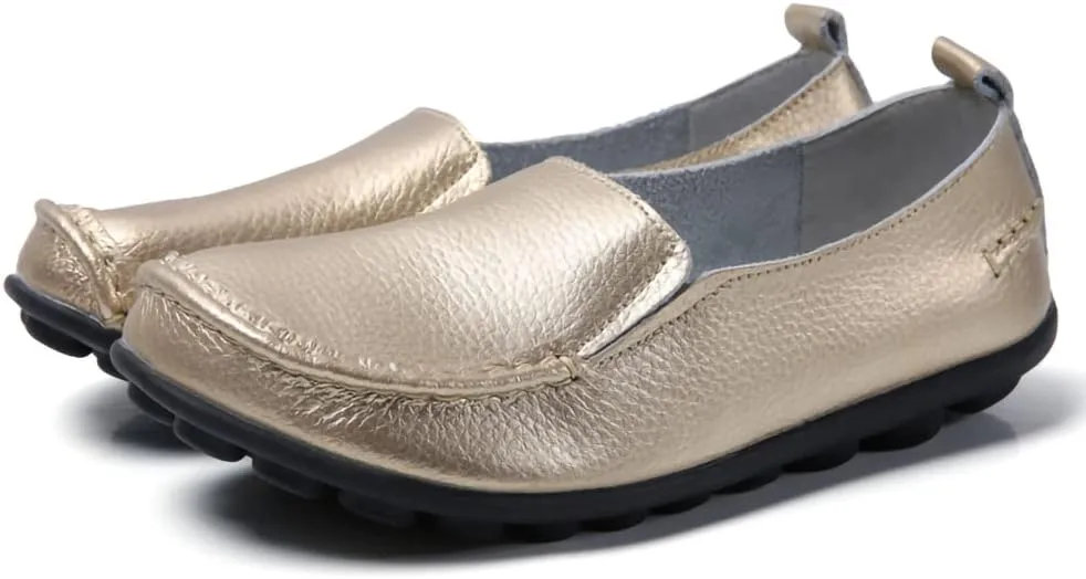 Casual Womens Loafers Shoes Soft Leather Lightweight Classic Penny Slip-on Loafers Outdoor Indooor Walking Driving Moccasins Flats for Womens Nurse Loafers Flats