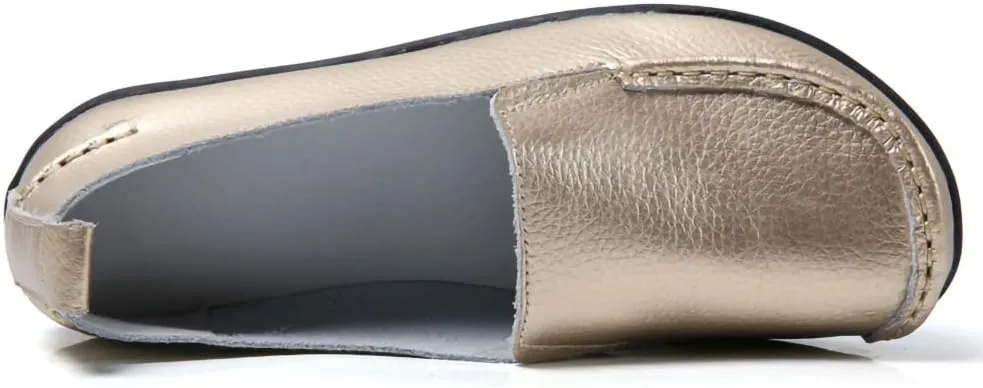 Casual Womens Loafers Shoes Soft Leather Lightweight Classic Penny Slip-on Loafers Outdoor Indooor Walking Driving Moccasins Flats for Womens Nurse Loafers Flats