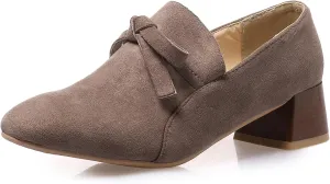 Classic Loafers Block Heel Square Toe Women Shoes