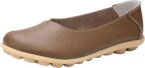 Comfortable Leather Shoes for Women Solid Non Slip 女式平底鞋 Shoes Soft Walking Driving Business Casual Elevator