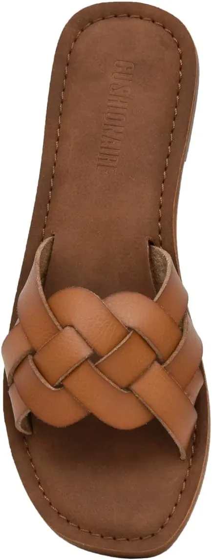 CUSHIONAIRE Women's Winnie woven slide Sandal  Comfort Foam