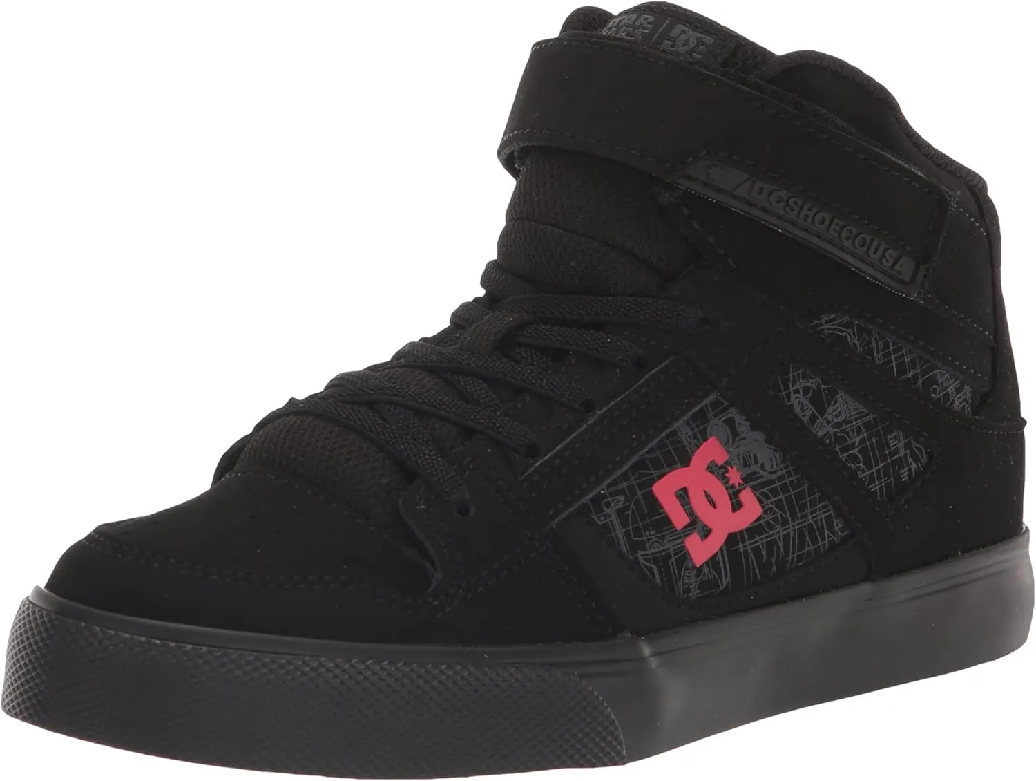 DC Boy's Star Wars Pure Hi Shoe Skate, Black/Red/Black, 12 Big Kid