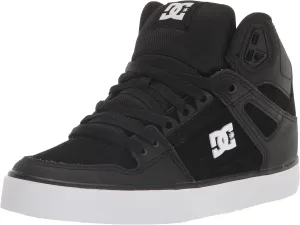 DC Men's Pure High Top Wc Skate Shoes Casual Sneakers, Black/Black/White, 12