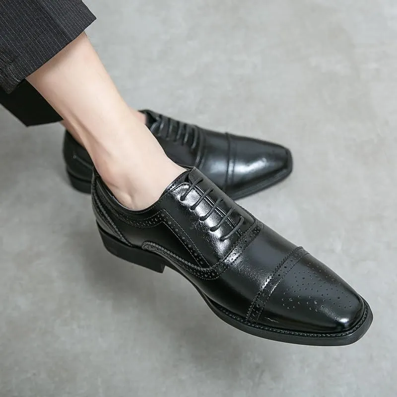 Dress Oxford Formal Shoes for Men Men's Comfort Orthopedic Dress Shoes Lace Up Genuine Leather Formal Shoes for Men Breathable Loafers Casual Driving Shoes, Soft & Stylish Footwear