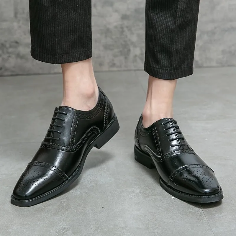Dress Oxford Formal Shoes for Men Men's Comfort Orthopedic Dress Shoes Lace Up Genuine Leather Formal Shoes for Men Breathable Loafers Casual Driving Shoes, Soft & Stylish Footwear