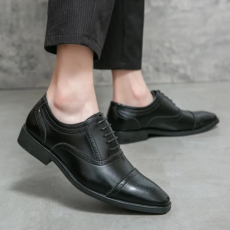 Dress Oxford Formal Shoes for Men Men's Comfort Orthopedic Dress Shoes Lace Up Genuine Leather Formal Shoes for Men Breathable Loafers Casual Driving Shoes, Soft & Stylish Footwear