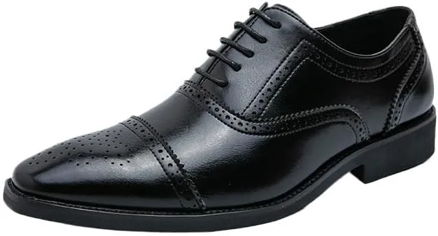 Dress Oxford Formal Shoes for Men Men's Comfort Orthopedic Dress Shoes Lace Up Genuine Leather Formal Shoes for Men Breathable Loafers Casual Driving Shoes, Soft & Stylish Footwear