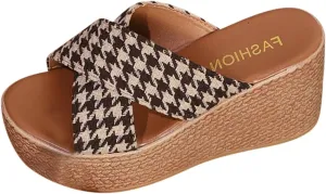 Dress Sandals for Women Casual Dressy Fashion Summer Flats Orthopedic Open Toe Low Heel Lightweight Comfort Slipper