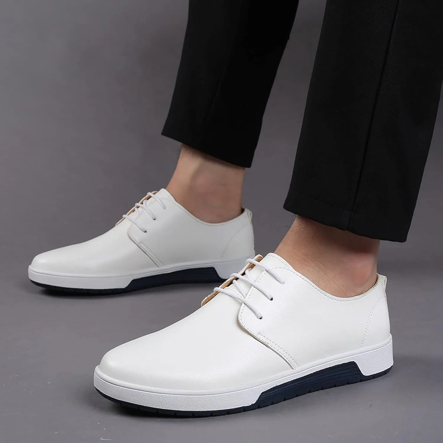 Extra Wide Business Shoes Men Summer Style Men's Breathable Comfortable Business Lace Up Leisure Solid Color Leather Shoes Men Dress Shoes Size 8 Wide