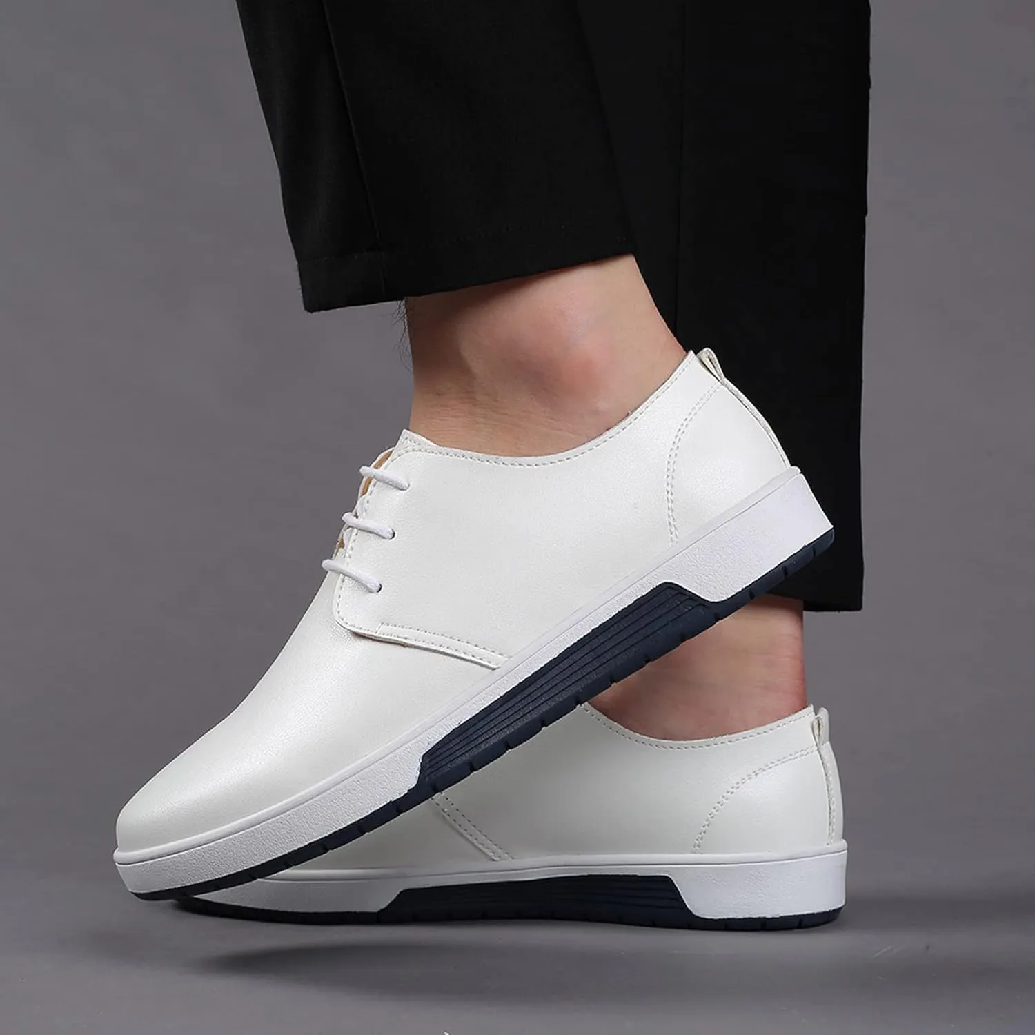 Extra Wide Business Shoes Men Summer Style Men's Breathable Comfortable Business Lace Up Leisure Solid Color Leather Shoes Men Dress Shoes Size 8 Wide