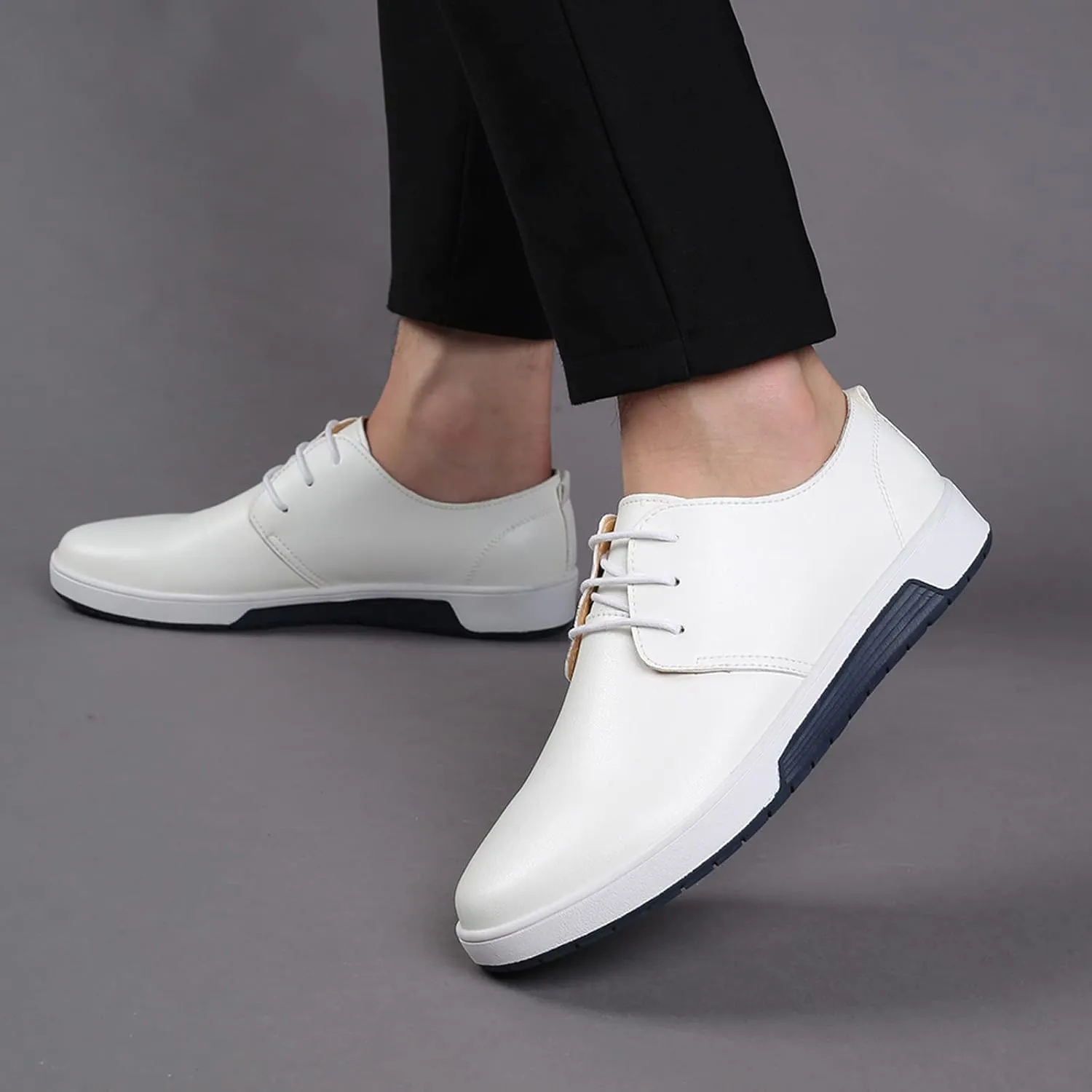 Extra Wide Business Shoes Men Summer Style Men's Breathable Comfortable Business Lace Up Leisure Solid Color Leather Shoes Men Dress Shoes Size 8 Wide