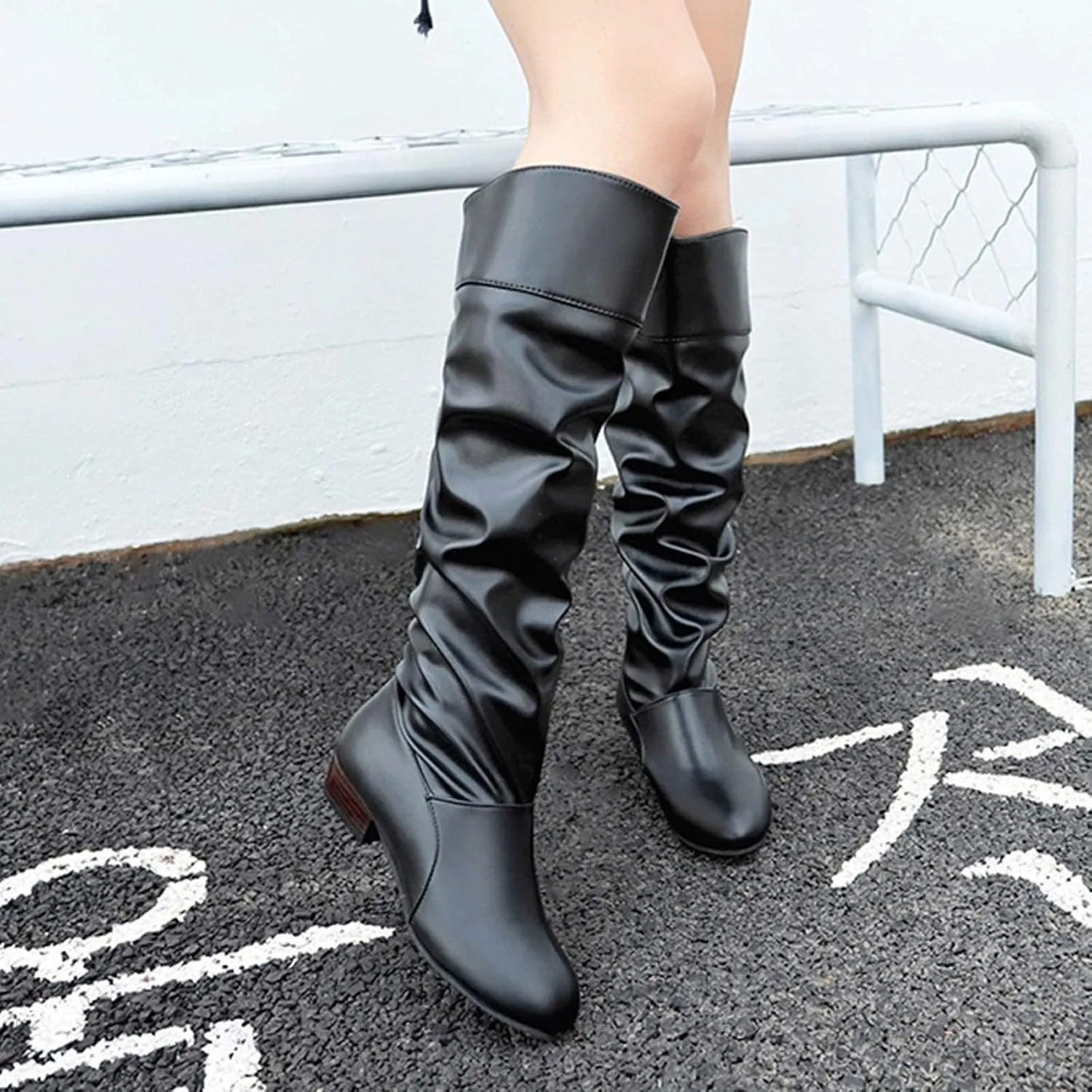 Extra Wide Calf Western Boots for Women Plus Size Dressy Boots Women 2 Inch Knee High Black Cowgirl Boots Wide Calf No Heel Womens Brown Leather Shoes Cowboy Boots for Women Booties and Mid Calf
