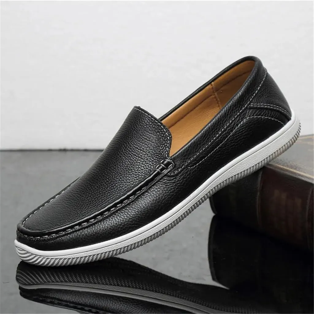 FMURY Casual Mens Shoes Leather Slip On Shoes Men Loafers Driving