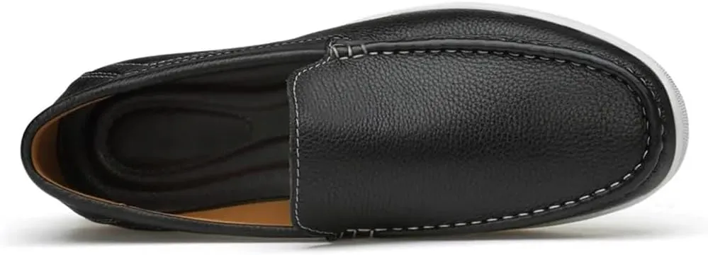 FMURY Casual Mens Shoes Leather Slip On Shoes Men Loafers Driving