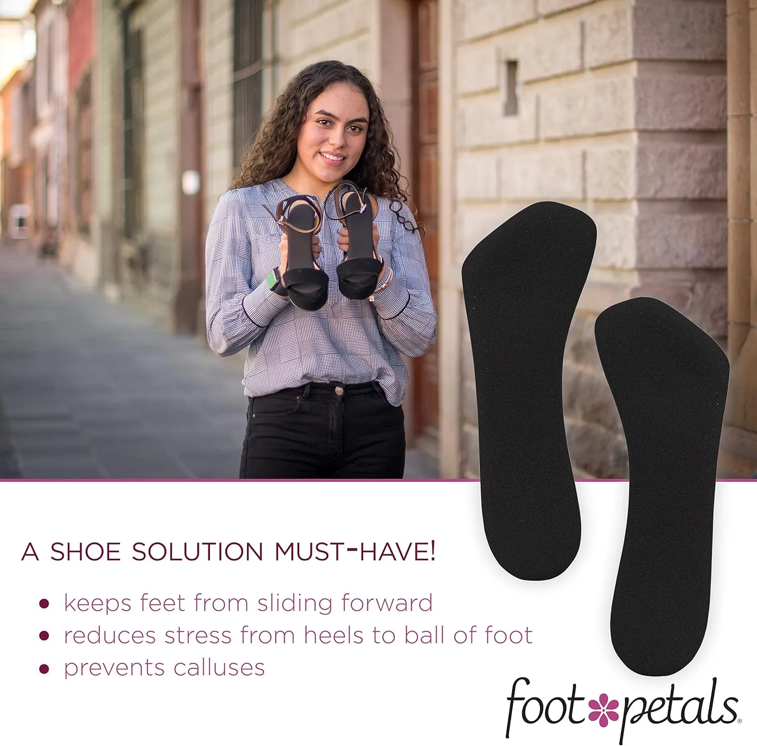 Foot Petals Womens ¾ Insole Comfort Cushion