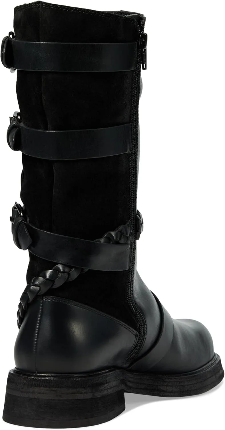 Free People Billie Buckle Womens Boots - Leather Upper - Leather Lining & Insole - Triple Buckle Design