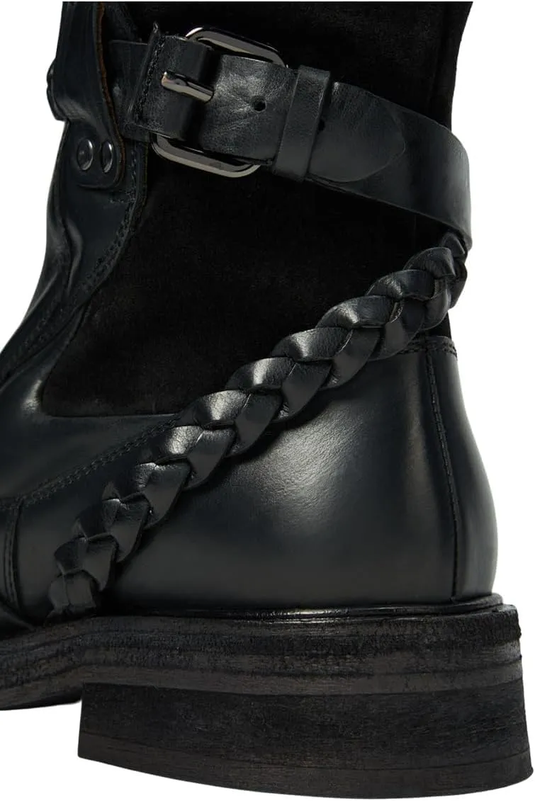 Free People Billie Buckle Womens Boots - Leather Upper - Leather Lining & Insole - Triple Buckle Design