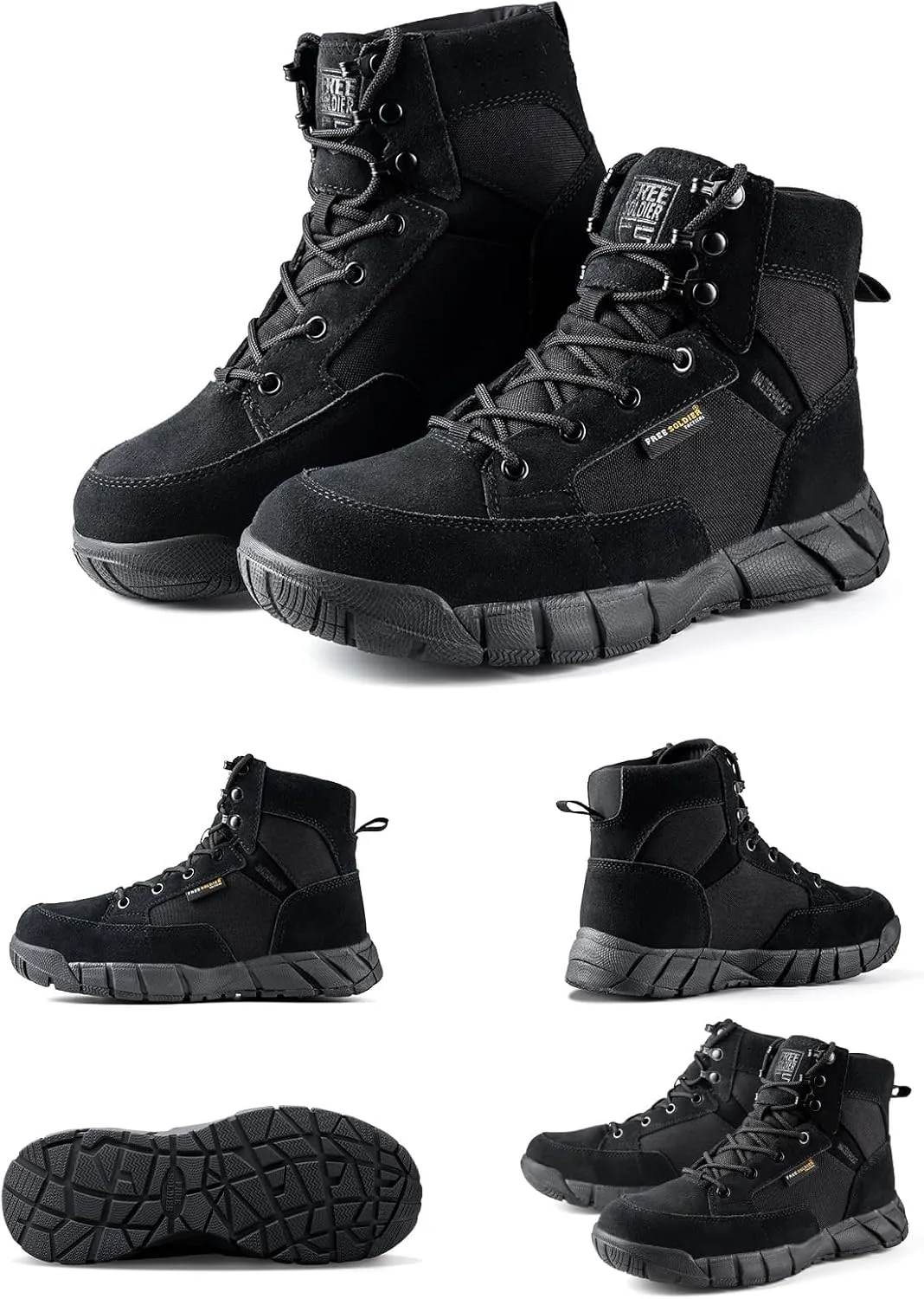 FREE SOLDIER Hiking Work Boots Women's Tactical Boots 6 Inches Lightweight Waterproof Military Boots Outdoors Desert Boots
