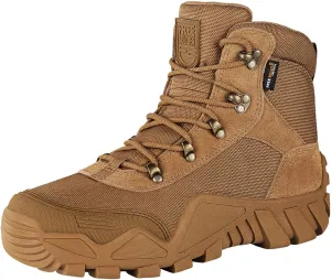 FREE SOLDIER Men's Waterproof Hiking Boots Tactical Work Boots Outdoor Lightweight Military Boots (Mid Brown, US 12 new)