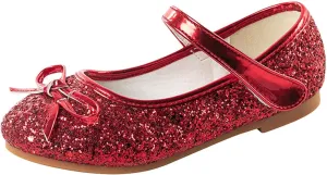 Girls Bowknot Glitter Dress Shoes Cute Mary Jane Low Heels Party Wedding Prom Formal Shoes for Preppy Teens Kids