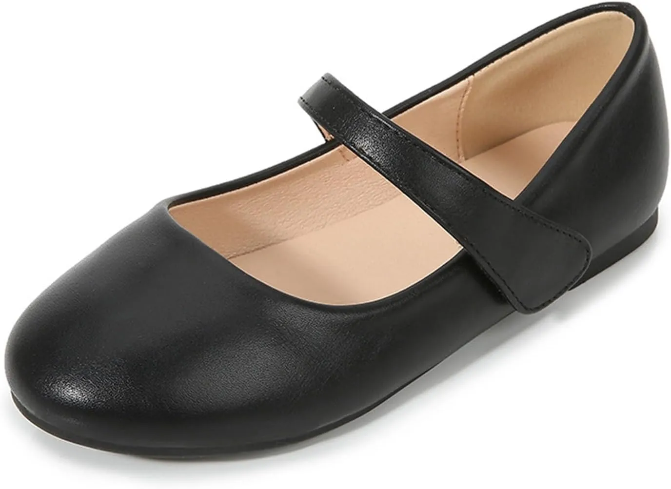 Girls Closed Toe Mary Jane Flat Big Kids School 𝐔niform Dress Low Heel Princess Hook And Loop Dress Shoes