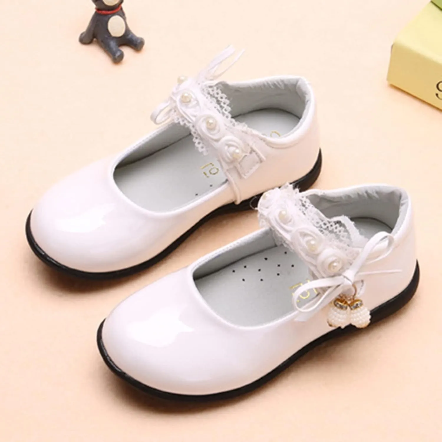 Girls Mary Jane Shoes School Kids Uniform Flat Ballet Strap Dress Formal Slip-On Shoes Performance Girl Church Shoes