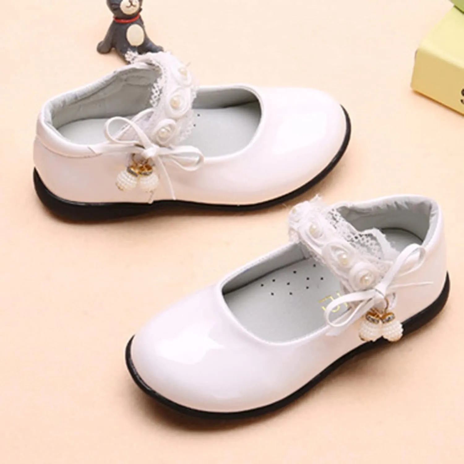 Girls Mary Jane Shoes School Kids Uniform Flat Ballet Strap Dress Formal Slip-On Shoes Performance Girl Church Shoes