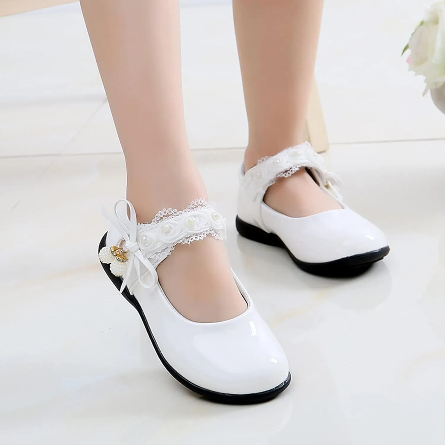 Girls Mary Jane Shoes School Kids Uniform Flat Ballet Strap Dress Formal Slip-On Shoes Performance Girl Church Shoes