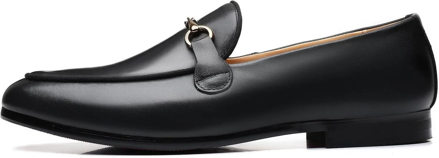 heelchic Women's Chunky Slip On Loafers, Penny Lug Sole Loafers for Women, Comfortable Patent Leather Casual Wide Toe Box Mid Heels Dress Shoes