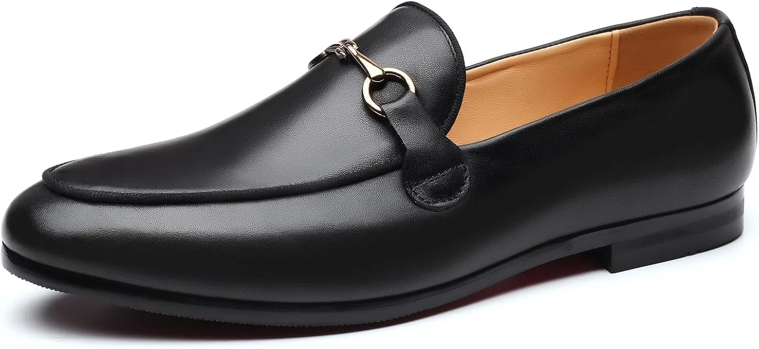 heelchic Women's Chunky Slip On Loafers, Penny Lug Sole Loafers for Women, Comfortable Patent Leather Casual Wide Toe Box Mid Heels Dress Shoes